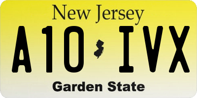 NJ license plate A10IVX