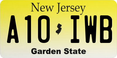 NJ license plate A10IWB