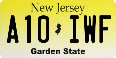 NJ license plate A10IWF