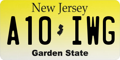NJ license plate A10IWG
