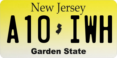 NJ license plate A10IWH