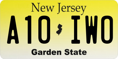 NJ license plate A10IWO