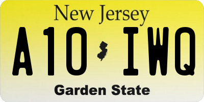 NJ license plate A10IWQ