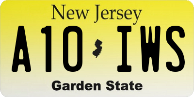 NJ license plate A10IWS