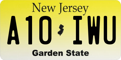 NJ license plate A10IWU