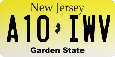 NJ license plate A10IWV