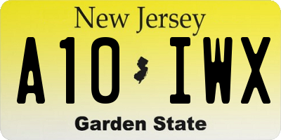 NJ license plate A10IWX