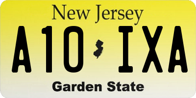 NJ license plate A10IXA