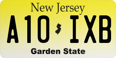 NJ license plate A10IXB