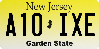 NJ license plate A10IXE