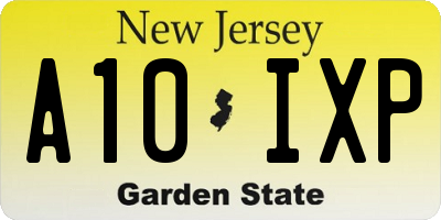 NJ license plate A10IXP