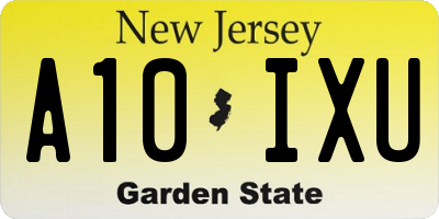 NJ license plate A10IXU