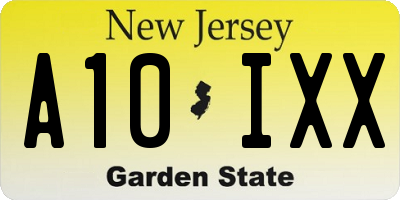 NJ license plate A10IXX