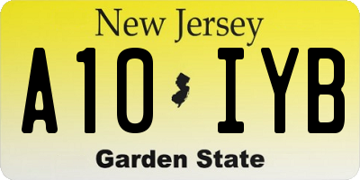 NJ license plate A10IYB