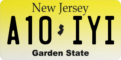 NJ license plate A10IYI