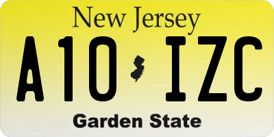 NJ license plate A10IZC