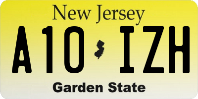 NJ license plate A10IZH