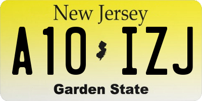 NJ license plate A10IZJ