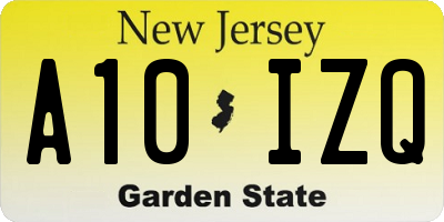 NJ license plate A10IZQ