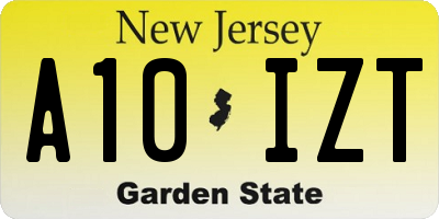 NJ license plate A10IZT