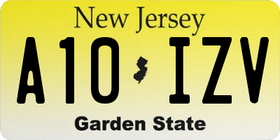 NJ license plate A10IZV