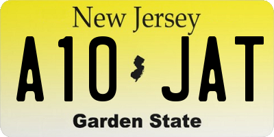 NJ license plate A10JAT