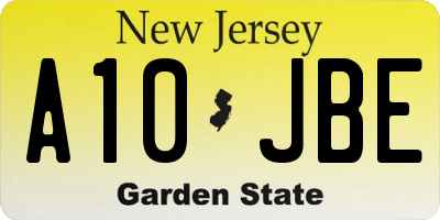 NJ license plate A10JBE