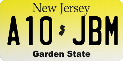 NJ license plate A10JBM