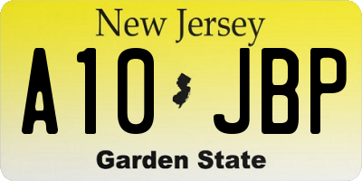 NJ license plate A10JBP