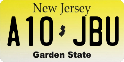 NJ license plate A10JBU