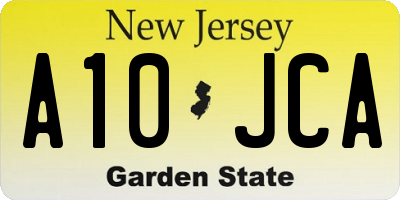 NJ license plate A10JCA