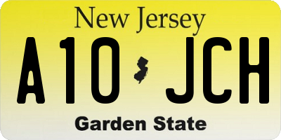 NJ license plate A10JCH
