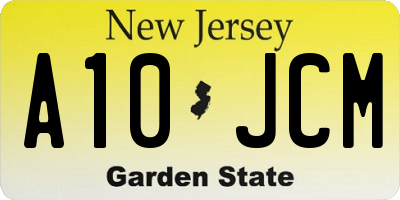 NJ license plate A10JCM