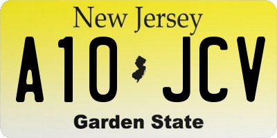 NJ license plate A10JCV