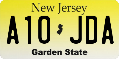 NJ license plate A10JDA