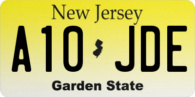 NJ license plate A10JDE