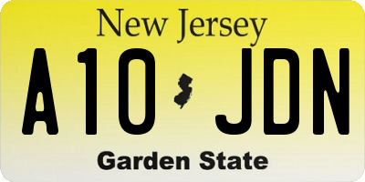 NJ license plate A10JDN