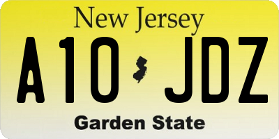 NJ license plate A10JDZ