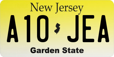NJ license plate A10JEA