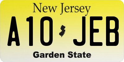 NJ license plate A10JEB