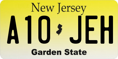 NJ license plate A10JEH