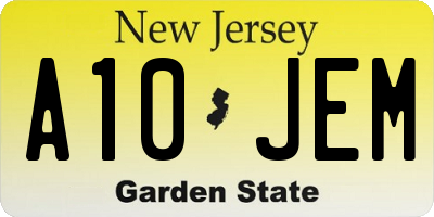 NJ license plate A10JEM