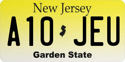 NJ license plate A10JEU