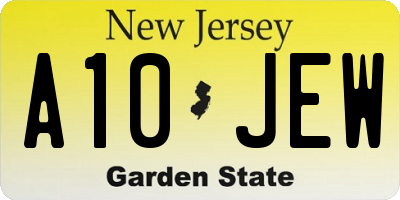 NJ license plate A10JEW