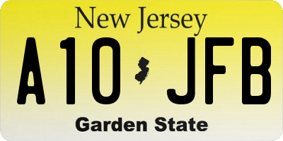 NJ license plate A10JFB