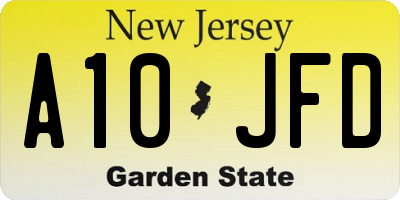 NJ license plate A10JFD