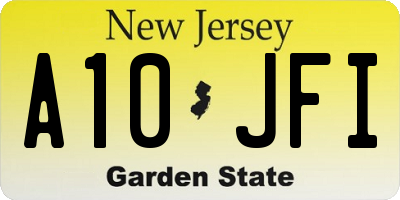 NJ license plate A10JFI