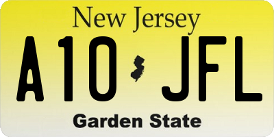 NJ license plate A10JFL