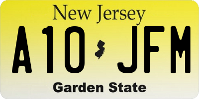 NJ license plate A10JFM