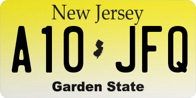 NJ license plate A10JFQ